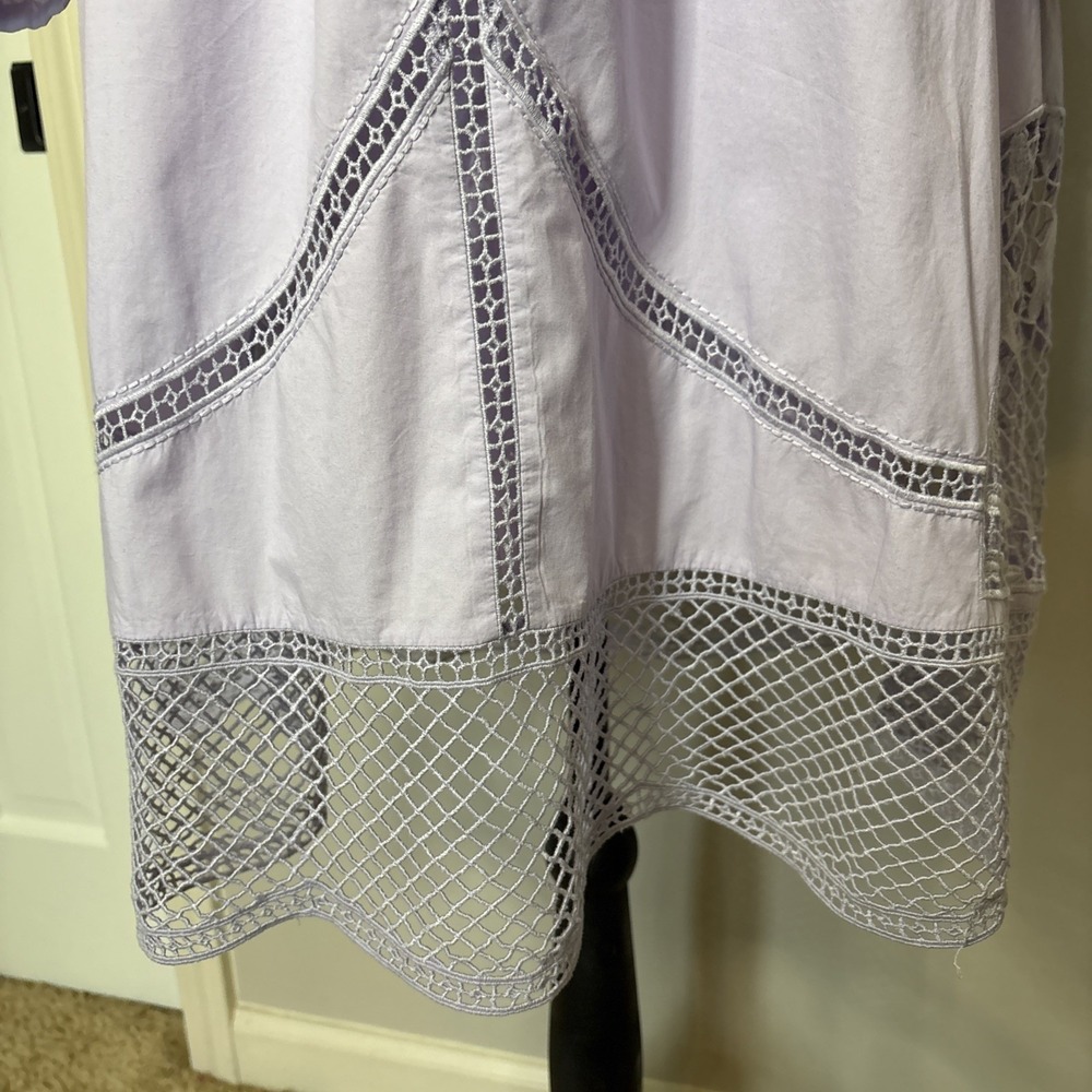 Vineyard Vines Open Stitch Inset Long Sleeve Dress Lavender Small Cottagecore - Picture 5 of 9
